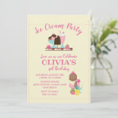 Eiscreme Sweet Leckerei Geburtstagsparty Einladung (Stehend Vorderseite)