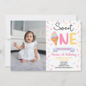 Eiscreme Sweet One Foto 1. Geburtstagsparty Einladung (Vorderseite)