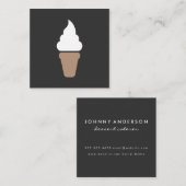 Eiscreme Swirl Icon grau Quadratische Visitenkarte (Vorne/Hinten)
