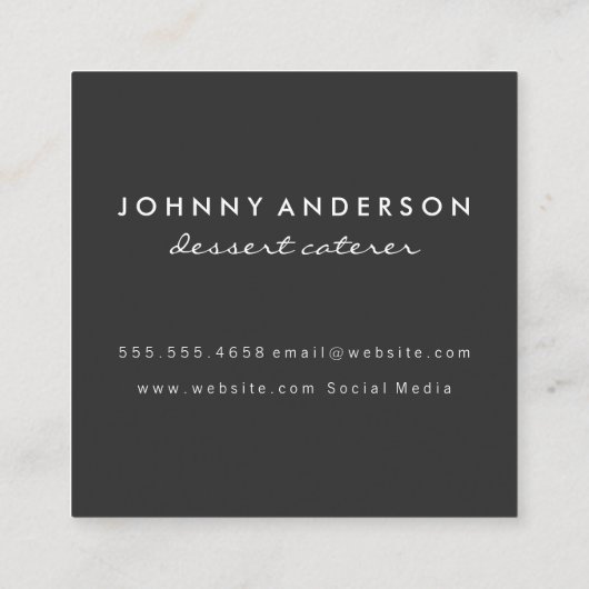 Eiscreme Swirl Icon grau Quadratische Visitenkarte (Rückseite)