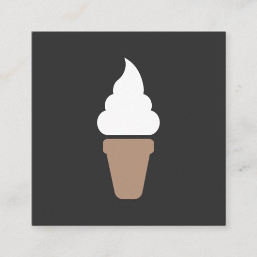 Eiscreme Swirl Icon grau Quadratische Visitenkarte (Vorderseite)