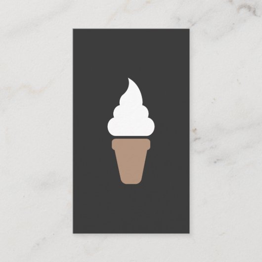 Eiscreme Swirl Icon grau Visitenkarte (Vorderseite)