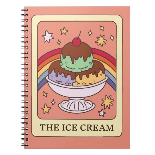 Eiscreme-Tarotkarten-Journal Notizblock (Vorderseite)