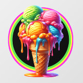 Eiscreme Thema - So Yummy! Fensteraufkleber (Blatt)
