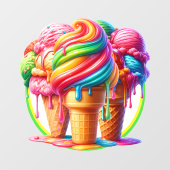 Eiscreme Thema - So Yummy! Fensteraufkleber (Blatt)