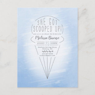 Eiscreme-Themen-Einladung zum Brautdusche Postkarte