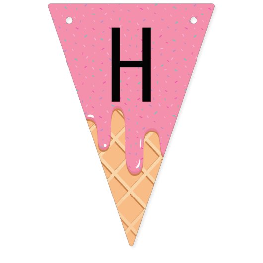 Eiscreme-Themenparty Wimpelkette (Zweite Fahne)