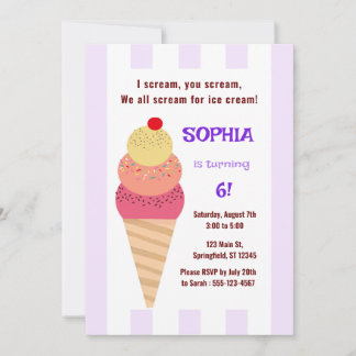 Eiscreme-Torte Geburtstag Einladung