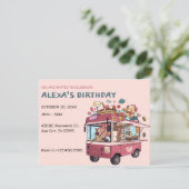 Eiscreme-Transporter zum Geburtstag Einladung (Stehend Vorderseite)