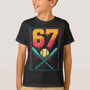 Eiscreme-Tropf-Baseball-Zeug 67 Meme Gen Alpha &a T-Shirt