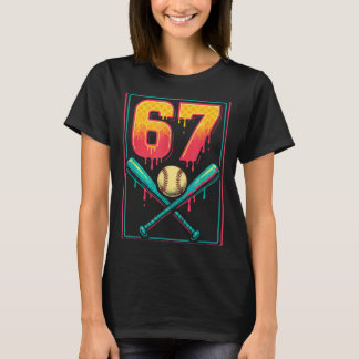 Eiscreme-Tropf-Baseball-Zeug 67 Meme Gen Alpha &a T-Shirt