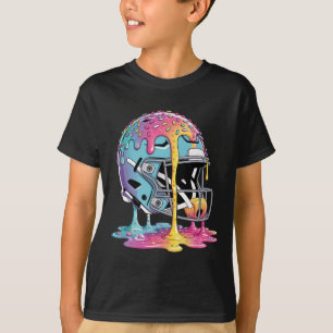 Eiscreme-Tropf-Football-Zeug Jungen Qb Rb Lineman T-Shirt