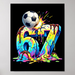 Eiscreme-Tropf-Fußball 67 Six Seven Lustig Gen Alp Poster