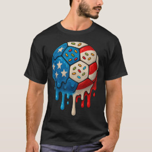 Eiscreme-Tropf-Fußball-Sachen 4. Juli Jungen Kinde T-Shirt