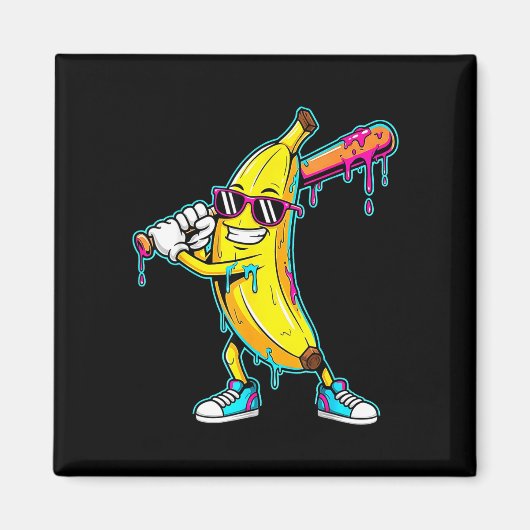 Eiscreme-Tropf-Grafik lustiges Farbsplash-Design Magnet (Vorne)