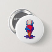 Eiscreme-Tropfen Baseball Sport erschüttert Glitch Button (Vorne & Hinten)