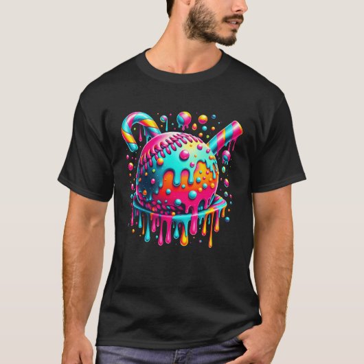Eiscreme-Tropfen Baseball Stuff Baseball Ball Drip T-Shirt (Vorderseite)