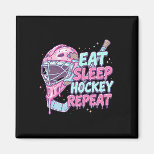Eiscreme-Tropfen-Hockey-Torwartmaske Essen Schlafe Magnet