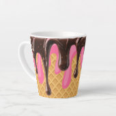Eiscreme,Tropfende Erdbeer-Schoko-Wonne Milchtasse (Linke Ecke)