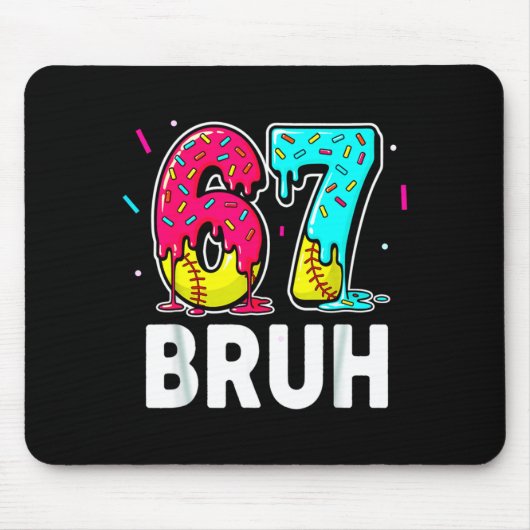 Eiscreme tropfender Softball-Tropf-Spaß 6 7 Sechs Mousepad (Vorne)