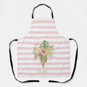 Eiscreme, tropische Blätter Obst, rosa Streifen St Schürze (Vorderseite)