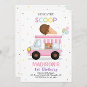 Eiscreme Truck Geburtstag Einladung (Vorne/Hinten)