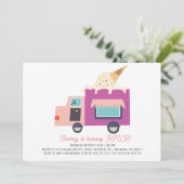 Eiscreme Truck Geburtstag Einladung (Stehend Vorderseite)