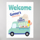 Eiscreme Truck Geburtstagszeichen Poster (Vorne)