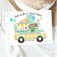 Eiscreme Truck Mint Blue Boy Erster Geburtstag
