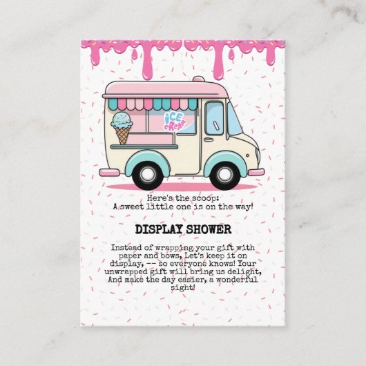 Eiscreme Truck Scoop Sprinkles Babydusche Begleitkarte (Vorderseite)