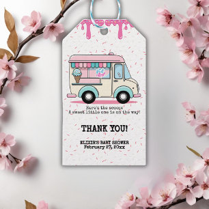 Eiscreme Truck Scoop Sprinkles Babydusche Geschenkanhänger