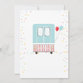 Eiscreme Truck Sweet Time Boy Red Blue Birthday Einladung (Rückseite)