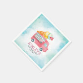 Eiscreme Truck Wasserfarbe Geburtstag Serviette (Ecke)