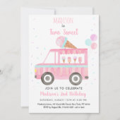 Eiscreme Truck Zwei süße Geburtstag Einladung (Vorderseite)