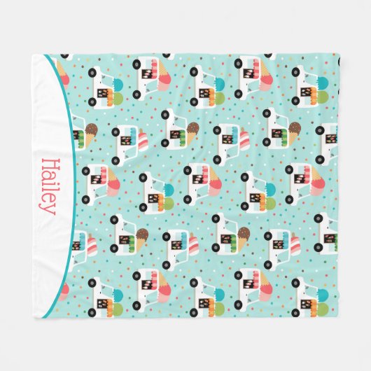 Eiscreme Trucks Sprinkles Girls Personalisiert Fleecedecke (Vorderseite (Horizontal))