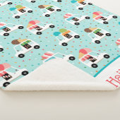 Eiscreme Trucks Sprinkles Girls Personalisiert Sherpadecke (3/4)