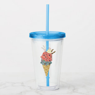 Eiscreme-Tüte im Stil der Mitte des 20. Jahrhunder Acryltrinkbecher