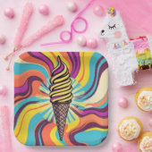 Eiscreme-Tüte Psychedelische Pop-Art Pappteller (Party)