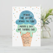 Eiscreme Twin Birthday Blue Mint Cone Confetti Einladung (Stehend Vorderseite)
