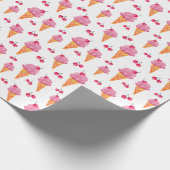 Eiscreme u. Kirschen Geschenkpapier (Ecke)