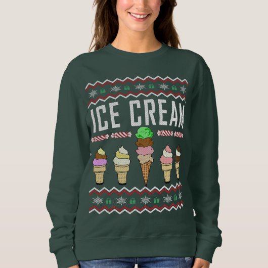 Eiscreme Ugly Christmas Sweater Sweatshirt (Vorderseite)