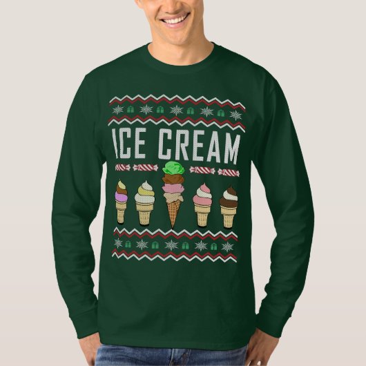 Eiscreme Ugly Christmas Sweater T-Shirt (Vorderseite)
