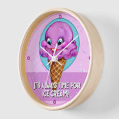 Eiscreme-Uhr handbemalt, einzigartige rosa Kegel Uhr (Winkel)