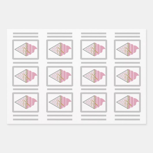 Eiscreme-Umhüllungspapier - Set von 3 Geschenkpapier Set (Vorderseite 3)