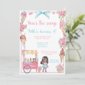 Eiscreme und Blumenkohl zum Geburtstag Einladung (Stehend Vorderseite)