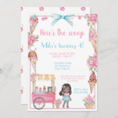 Eiscreme und Blumenkohl zum Geburtstag Einladung (Vorne/Hinten)