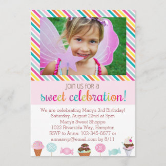 Eiscreme und Candy-Party Einladung