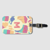 Eiscreme und Candy Summer Pattern Monogramm Gepäckanhänger (Vorderseite (Horizontal))