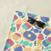 Eiscreme und Candy Summer Pattern Monogramm Strandtuch (Beispiel)