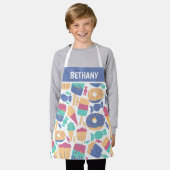 Eiscreme und Candy Summer Pattern Personalisiert Schürze (Getragen)